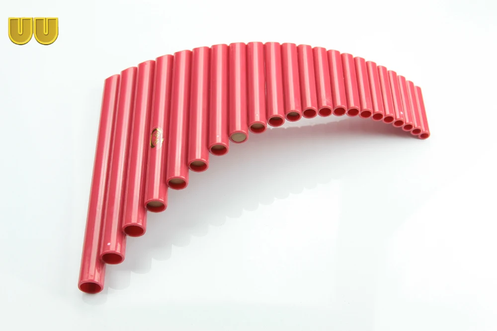 حار بيع UU PanFlute 22 أنابيب ABS ريح الصك Panpipes مفتاح G Flauta اليدوية الشعبية آلات موسيقية CherryRed Panflute