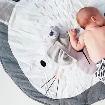 

INS Baby Infant Play Mats Kids Crawling Carpet Floor Rug Baby Bedding Cartoon Blanket Cotton Children Room Decor Playmat 90CM