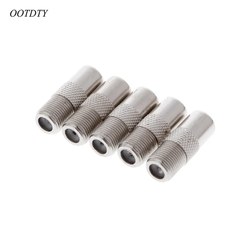 OOTDTY 5 Pcs RF Coax Straight Connector F Female to RF Male TV Antenna Adapter