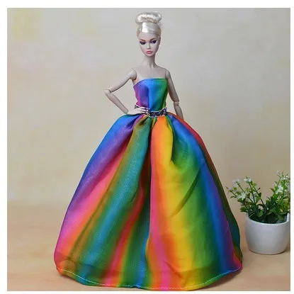 3 вида стилей на выбор фестиваль Подарки для подарок для девочек куклы вечерний костюм свадебное платье бобтейл Одежда для Барби 1:6