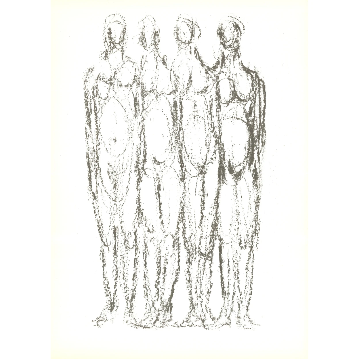 Rodolphe Raoul Ubac - Quatre Personnages - 1966, 15 x 11 in.