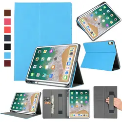 Для iPad Pro11in кожаный бумажник Folio чехол с подставкой, с отделением для карточек крышка с карандашницей Роскошные из искусственной кожи Флип