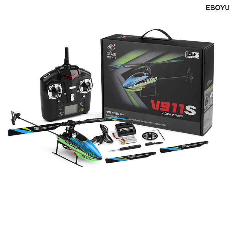 WLtoys V911S 2,4G 4CH 6G режим Gyro Flybarless RC вертолет Дрон RTF