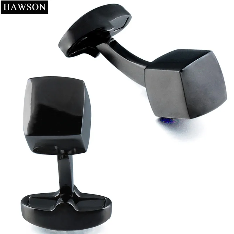 

Mens Black Cufflinks French Shirt Jewelry Shinny Simple Metal Cuff links Button for Grooms