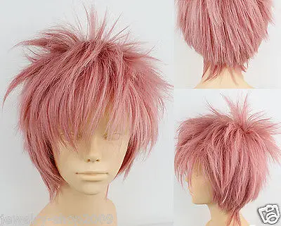 Новый парик Косплей Дым розовый короткие парики Партии cosplays термостойкие (B0324) |