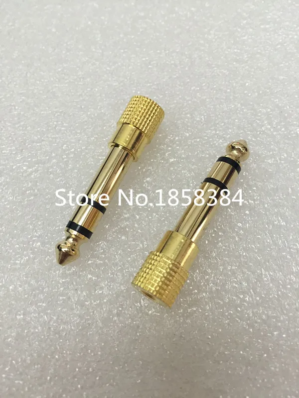 2 Pcs Brass Gold 1//4/" 6.35mm To 3.5mm Plug Stereo Audio Headphone Screw