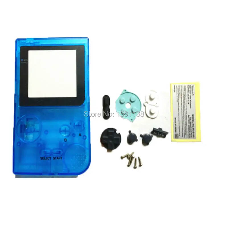 New Arrival Transparent Clear Blue Full Housing Shell for Gameboygb GBP Pocket With Rubber Pads Screws | Электроника