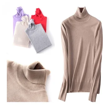 

Women Turtleneck Cashmere Sweater Winter Knitted Women's Plus Size Cashmere Sweater Elasticity Warm Sweaters Female 9 Colors