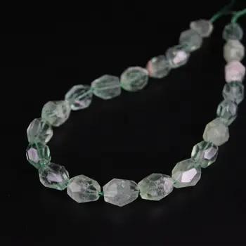 

15.5"/strand Natural Green Fluorite Quartz Faceted Nugget Loose Beads,Roug Crystal Gems Cut Slab Nugget Pendants Jewelry Making