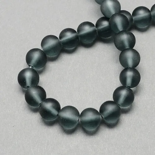 6mm 140pcs/str Transparent Glass Loose Crystal Bead Strands, Frosted, Round, 6mm, Hole: 1.3~1.6mm; about 140pcs/strand, 31.4\