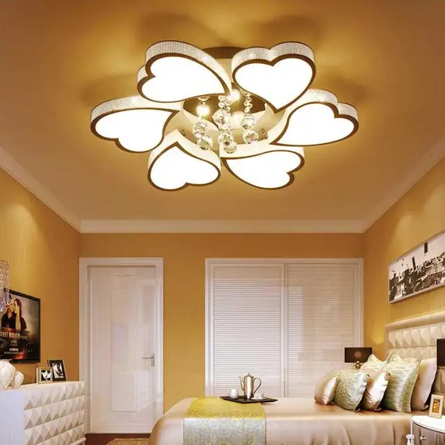Us 175 08 15 Off Romantic Fashion Led Heart Shaped Ceiling Lights Living Room Lamps High Power Bright Re Light Lamp In