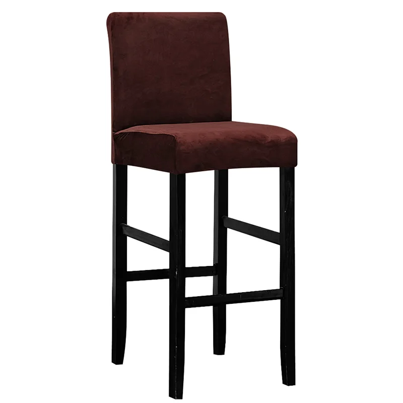 1 шт., настоящая бархатная ткань, короткая спинка, маленький размер, Чехол для стула, моющиеся эластичные чехлы для сидений, стрейч Чехлы для банкета, отеля - Цвет: Dark Coffee