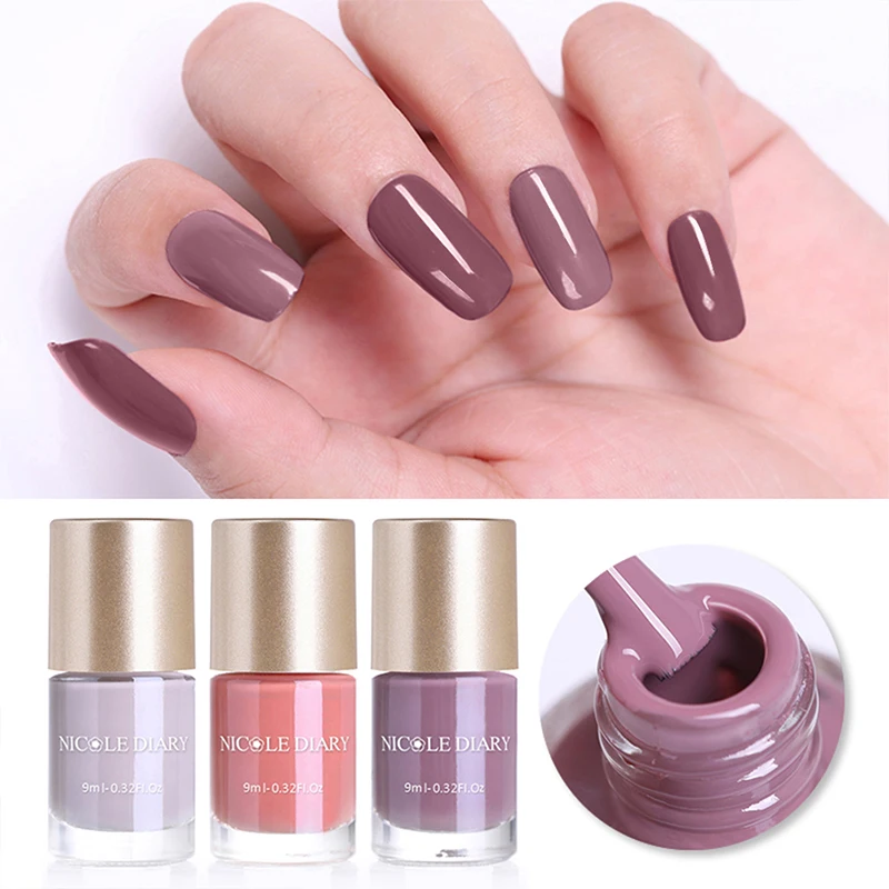 

NICOLE DIARY 9ml Nail Polish Nude Series Varnish Polish Quick Dry Eco-friendly Nail Art Lacquer 6 Colors