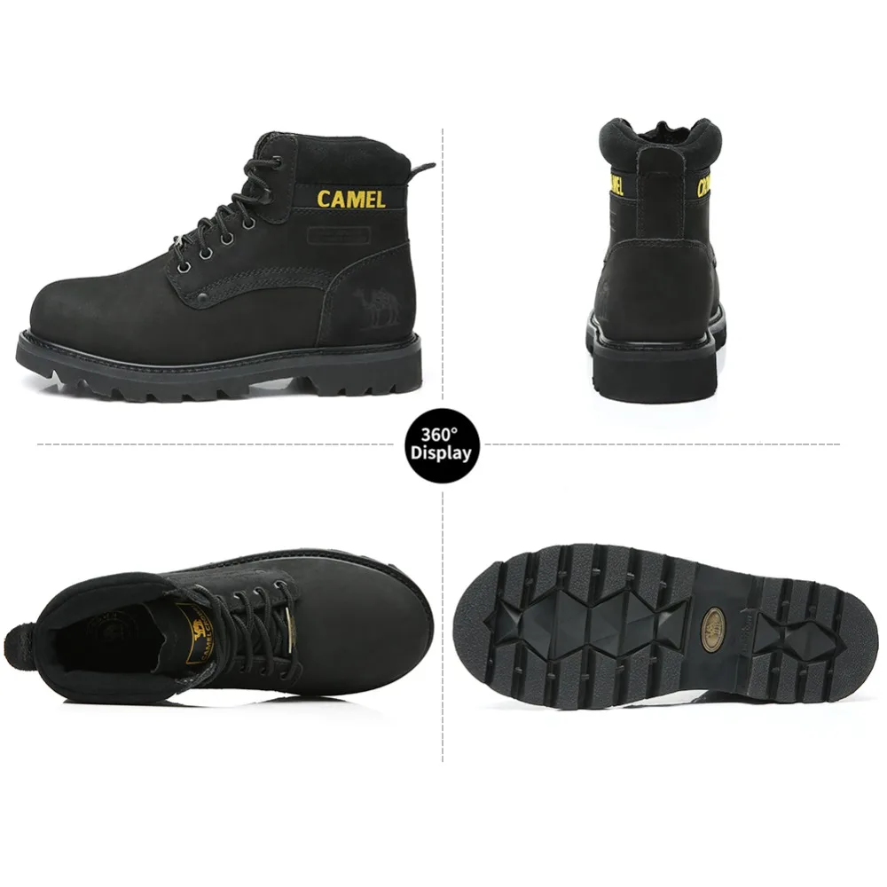 Günstige KAMEL männer Schuhe Qualität Werkzeug Stiefel Aus Echtem Leder Armee Männlichen Taktische Militärische Botas Rubber Kühle Arbeit Schuhe Mann Größe 41 46
