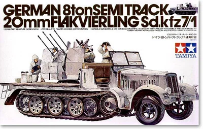 

Tamiya Model Scale 1/35 35050 German 8.5T Semitrack 20mm Flakvierling Sd.kfz7/1 Plastic Model Kit