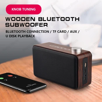 

Multifunction Wooden Bluetooth speaker portable Subwoofer Support TF Touch receiver handfree call Wireless speakers for music W5