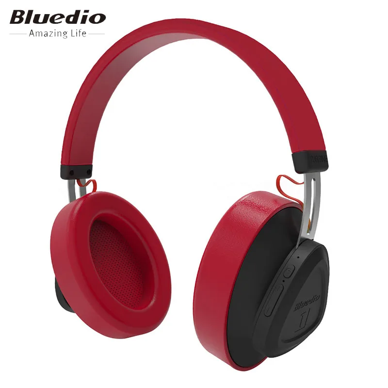 Bluedio TM беспроводные bluetooth наушники с микрофоном Монитор студийная гарнитура для музыки и телефонов поддержка голосового управления - Цвет: Красный