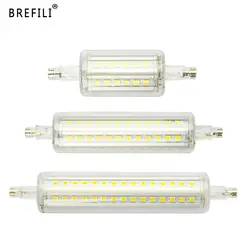 BREFILI R7S светодиодный светильник 78 мм 118 мм светодиодный лампы высокой яркий точечная Регулируемая подсветка 5W 10W SMD 2835 r7s светодиодный лампы