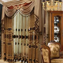 Upscale Luxury Atmosphere Villa Europe Valance font b Curtain b font for Living Room font b