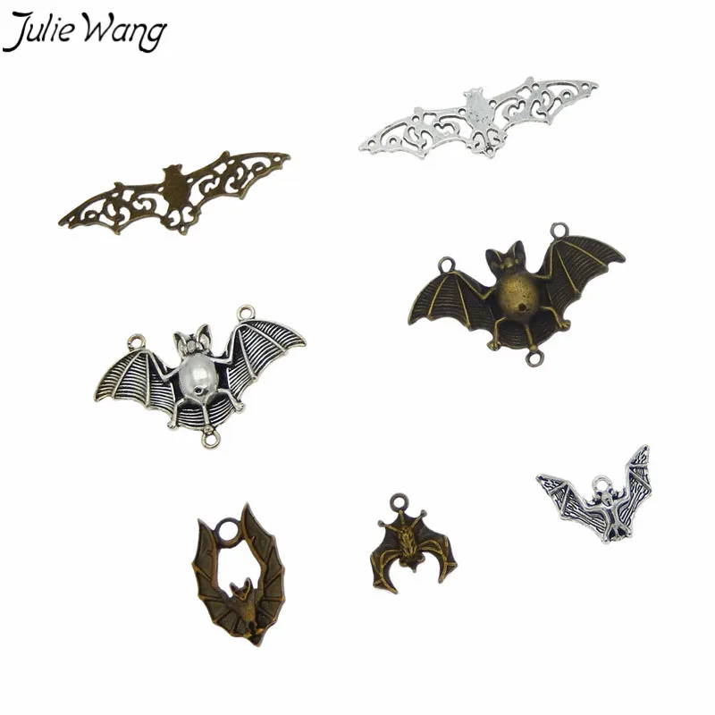 Julie Wang 7 шт. Смешанные Подвески в виде летучей мыши животные Металлические
