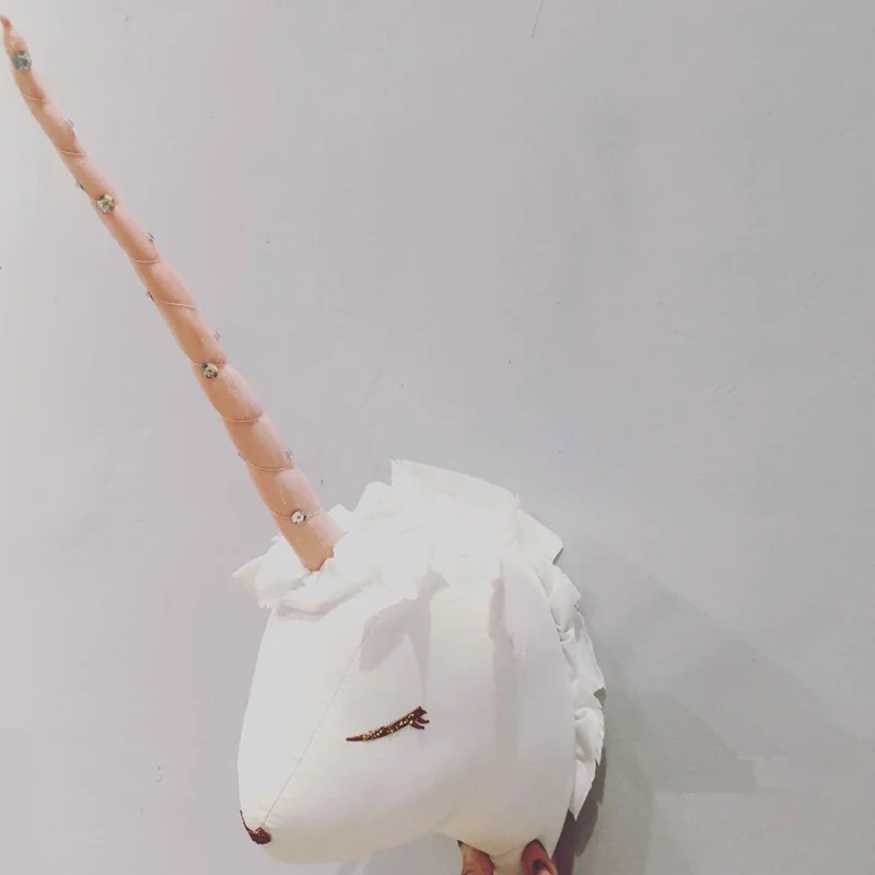 3D 25*20*55cm Cute Wall Mount Unicorn Head Hanging Door Wall Artwork Kids Room Decor