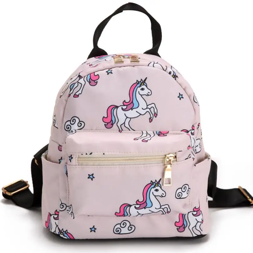 

Unicorn Flamingo Alpaca Cartoon Printing Backpack Women Small Casual Light Nylon Travel Bag Girl Cute Hot Rucksack