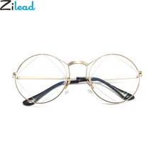 Zilead женские металлические круглые очки оправа для мужчин квадратная линза оптические сеточки анти UV400 оттенки очки унисекс