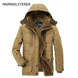 Военные куртки Для мужчин 2018 зимняя верхняя одежда с капюшоном ветровка Повседневная Толстая Теплый пуховик пальто Для мужчин s парки homme