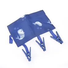 1pc Portable Folding Cloth Hanger Clips Traveling Clothespin Durable Socks Drying Racks Travel Bathroom Rack Blue