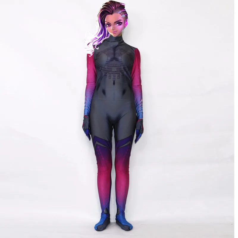 

overwatches Zentai Spandex Lycra Zentai d.va cosplay costume ow dva d va mercy widowmaker tracer sombra Adults women Halloween