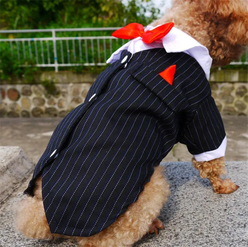 Puppy Dog Clothes Dog Wedding Suit Tuxedo Suit Coat With Bowtie Chihuahua Poodle Pug French Bulldog Pet Dog Clothes4