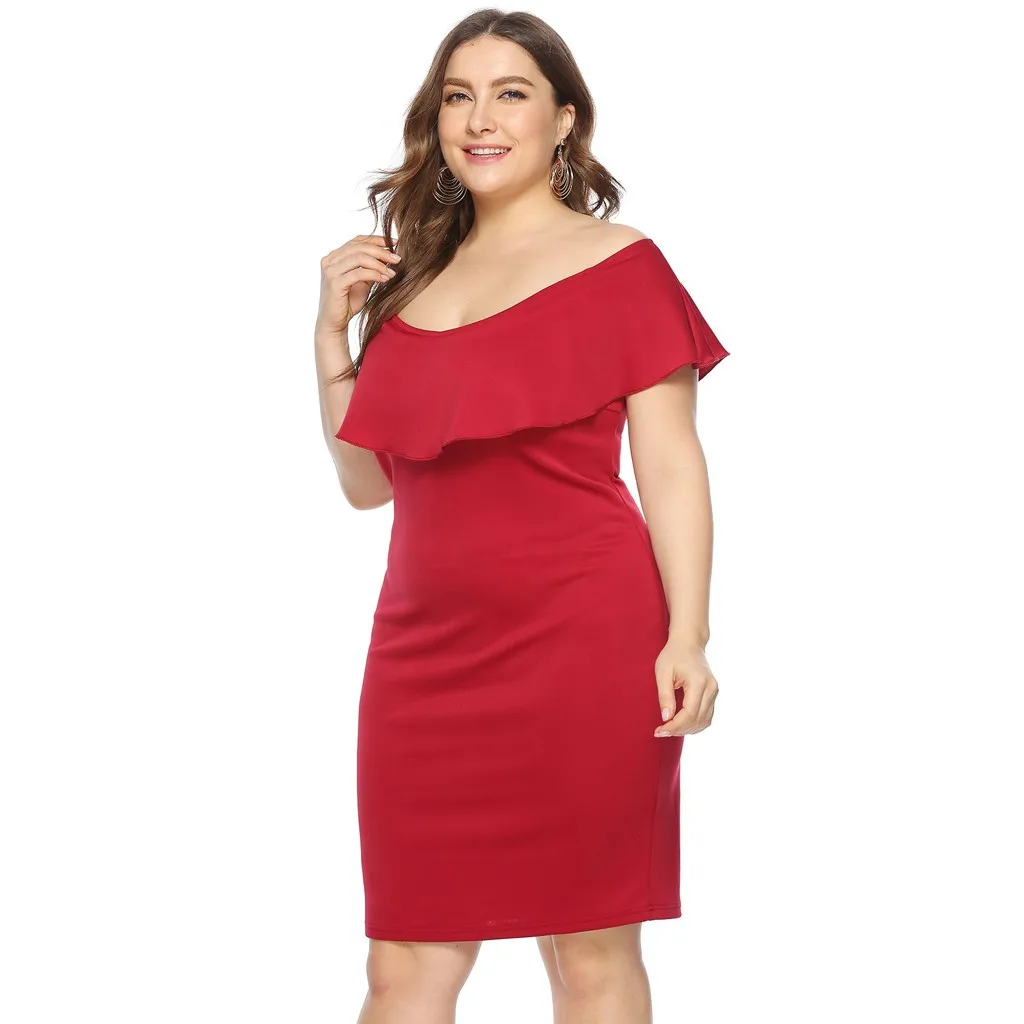 

women dress summer Casual ladies dresses large sizes Sexy Cold Shoulder Solid Ruffle Pleated Mini Dress woman party night W0507
