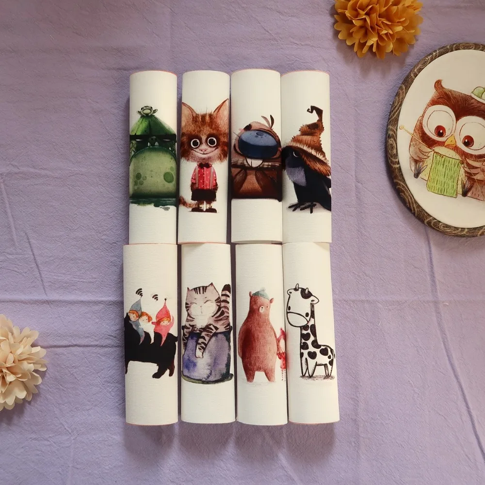 

1PCS Cute Cartoon Animal Printed Hand Dyed Cotton Linen Fabric Telas Sewing DIY Patchwork Hand Embroidery Quilting Bags Tecido