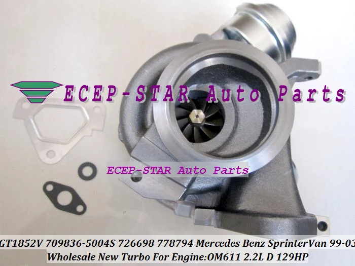 GT1852V 709836-5004S 709836-000431 709836 726698 778794 Turbocharger For Mercedes benz Sprinter Van 1999-2003 OM611 2.2L 141HP (4)