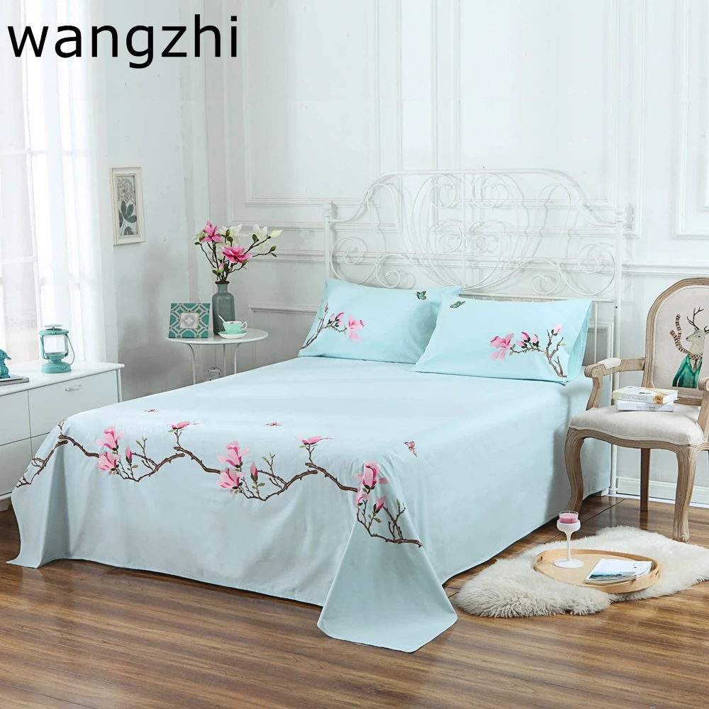 Super Soft 100 Cotton 3 pieces Luxury Magnolia Flower Embroidered