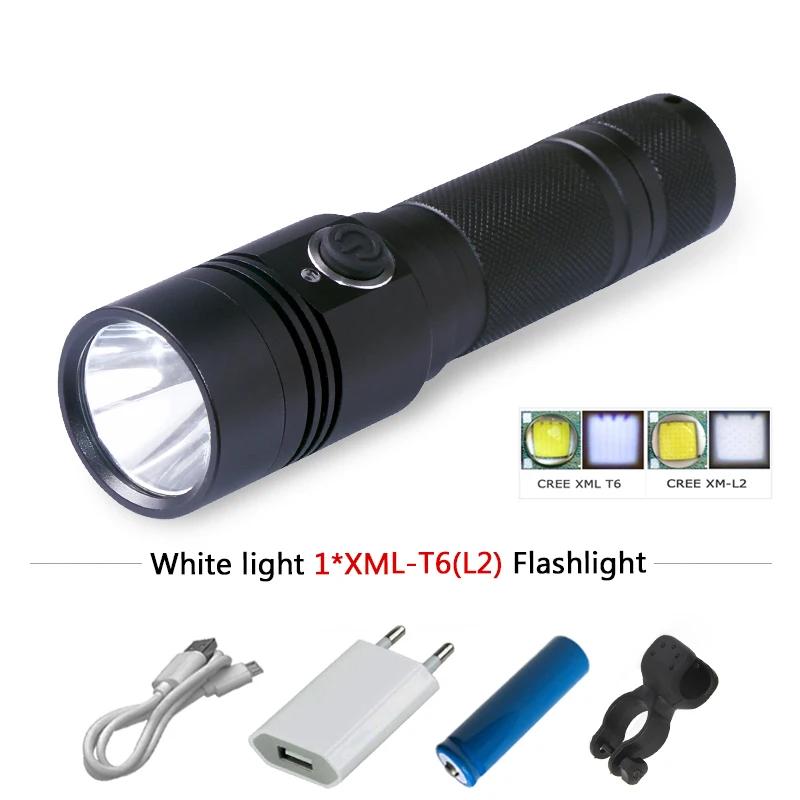 

USB Portable Lighting Torch linternas cree xm l2 flashlight LED XML T6 L2 flash light Intelligent hunting equipment flashlights
