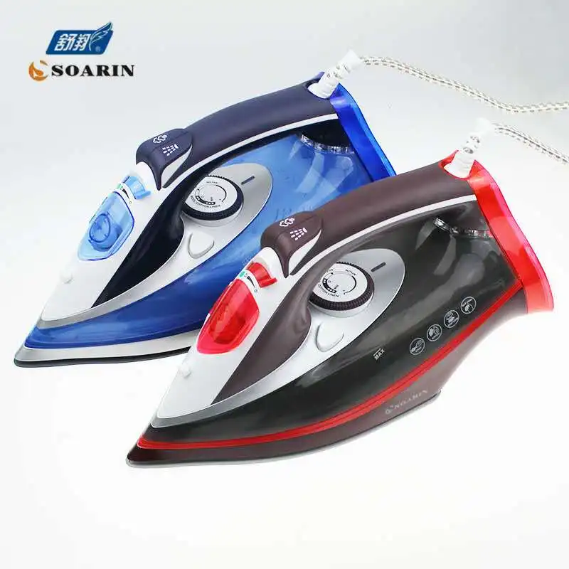 

Blue/Red Colorful 2500W Portable Electric Steam Iron For Clothes high quality Three Gears Ceramic soleplate 220V SOARIN