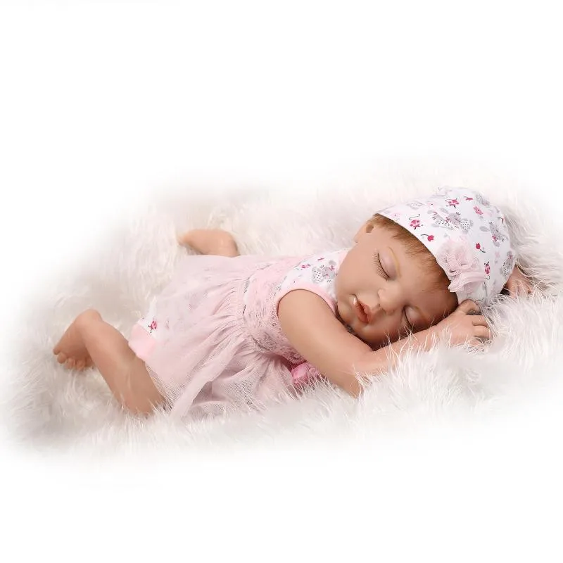 55 см всего тела силикона reborn baby doll игрушки Реалистичные спальный возрождается Девушка Дети со дня рождения подарки купаться игрушка Кукла