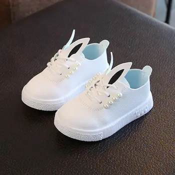 

Emmababy Fashion Rabbit Baby Girls Casual Microfiber Leather Pearls Shoes