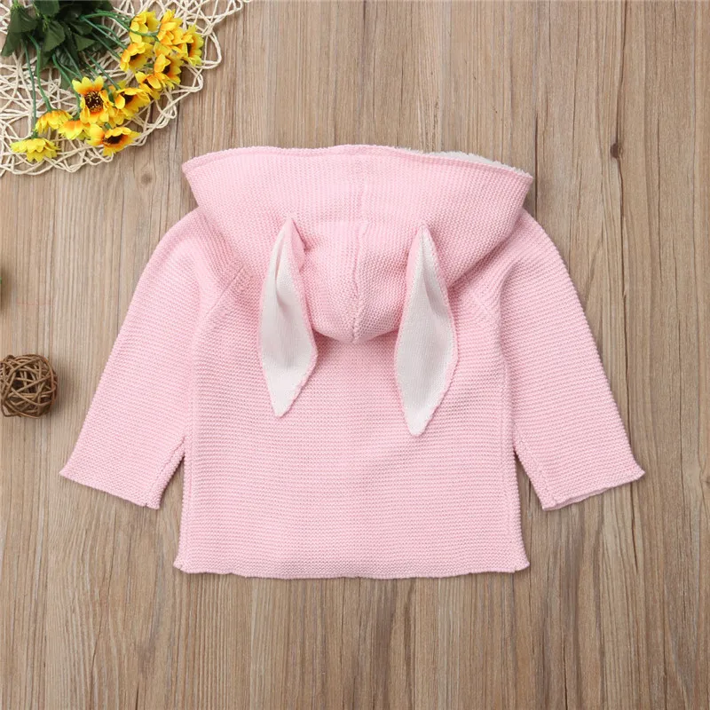 Newborn Toddler Kids Baby Girls Boys Clothes Knitted Hooded solid Button Sweater long sleeve cotton cute Outerwear one pieces