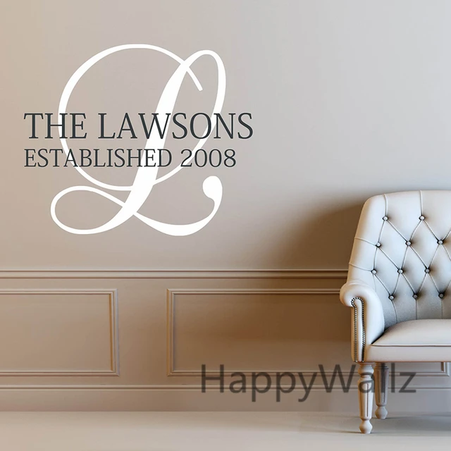 family name quote wall sticker diy custom name wall decal family