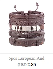 Европейский и американский Корейский мужской многослойный тканый браслет, Корейский взрыв, кожаный шнур, браслет на руку, браслет