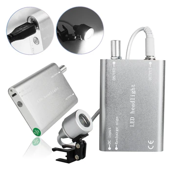 

Portable Silver LED Head Light for Binocular Loupe