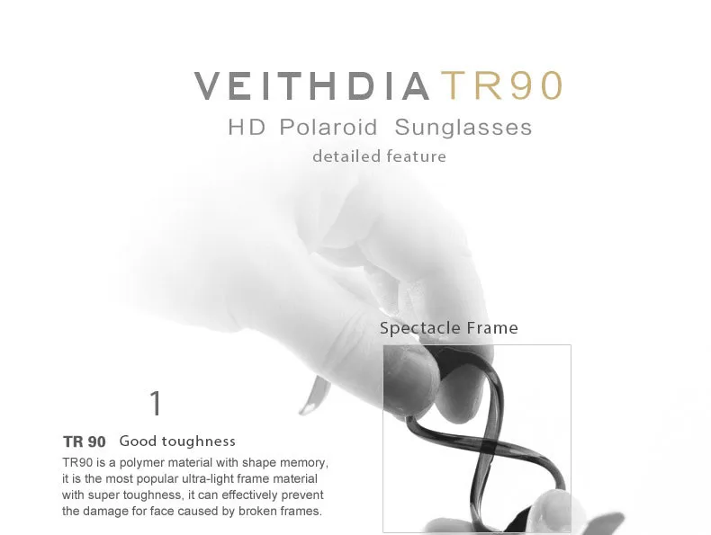 VEITHDIA с УФ-защитой TR90 Для женщин очки, подходят для вождения, солнцезащитные очки поляризованные зеркальные линзы Роскошные дизайнерские женские солнцезащитные очки для Для женщин 8011