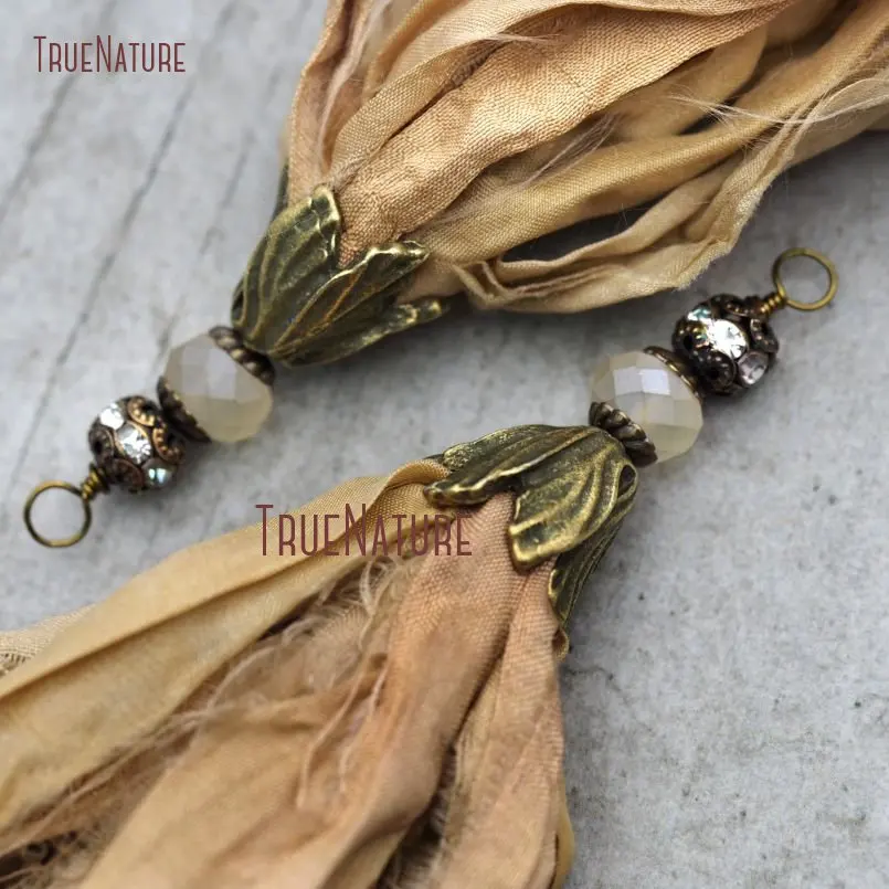20171206-PM8974- Electroplating Bronze Color Papaya Whip Sari Silk Tassel Pendant_6