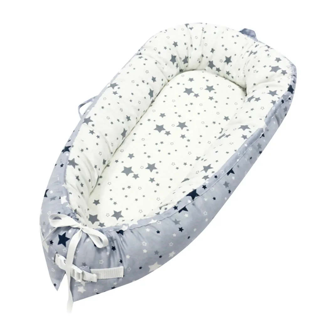 Newborn Baby Portable Removable And Washable Crib Travel Bed Star Dot Flower Printing Nest Bed Cotton Travel Bed For Children