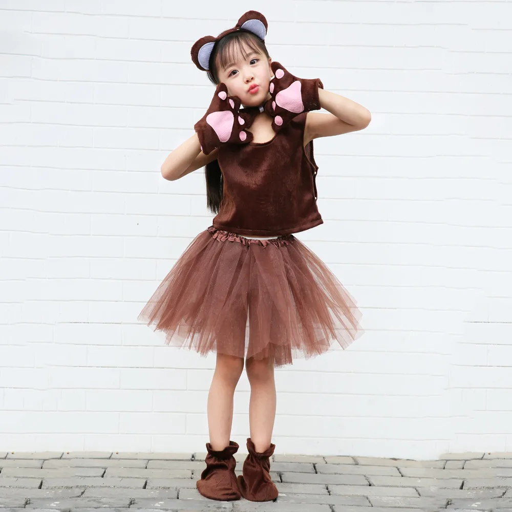 Children Kid Animal Cartoon Monkey Halloween Party Costume Headdress Shoe Cover Gloves Animal Stage Clothing For Boy or Girl Children Kid Animal Cartoon Monkey Halloween Party Costume Headdress Shoe Cover Gloves Animal Stage Clothing For Boy or Girl