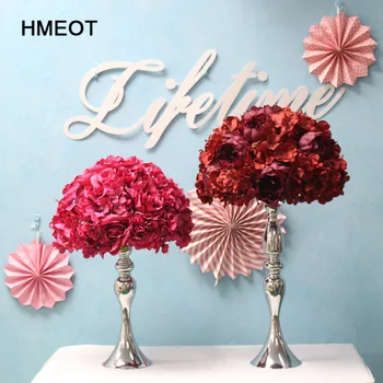 

Customize DIY silk Mixed artificial flower ball centerpieces arrangement decor for wedding backdrop table flower ball 13color