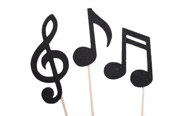 glitter musical notes Cupcake Toppers weding Birthday
