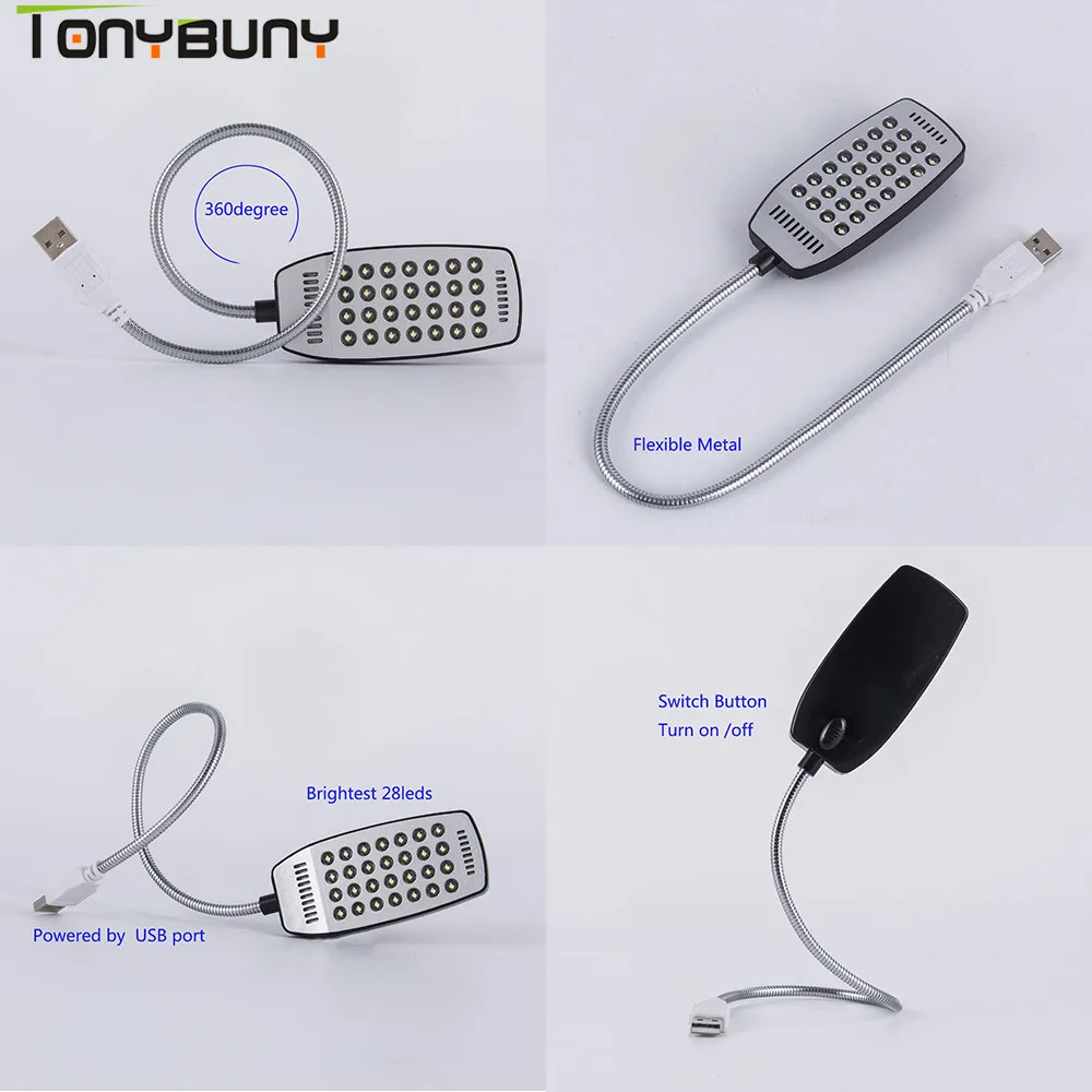 TONYBUNY Usb Светодиодная настольная лампа в подарок 1 Вт 3 гибкий Настольный